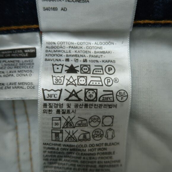 Levi's 505 Jeans Mens Size 40x30 Blue Regular Straight 100% Cotton Denim Dark - Picture 9 of 16